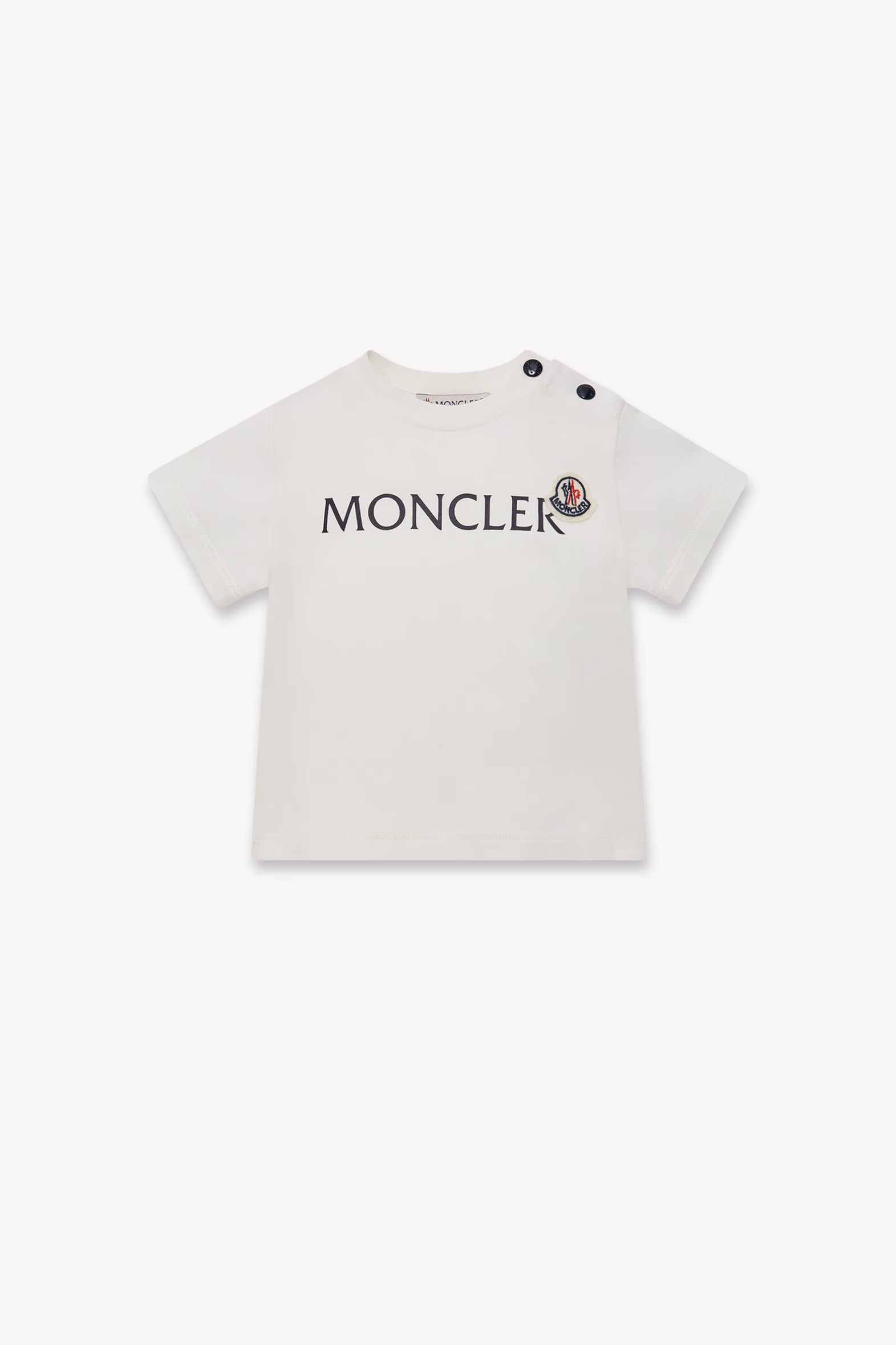 T-shirt en jersey avec logo Garçon Blanc Moncler 0